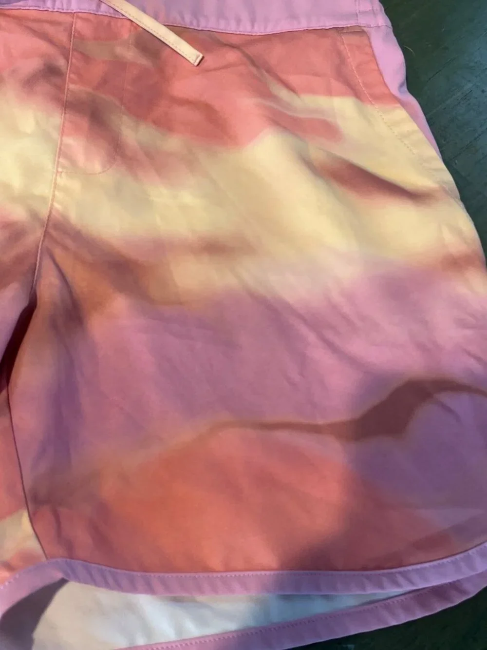 Columbia Girls Pink & Orange Tie-Dye Swim Shorts L 14/16 With Drawstring Waist